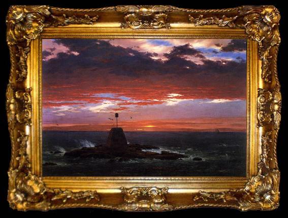 framed  Frederic Edwin Church Beacon, off Mount Desert Island, ta009-2